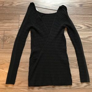 Black Deep V Neck top